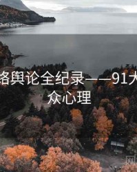 高清网络舆论全纪录——91大事件公众心理