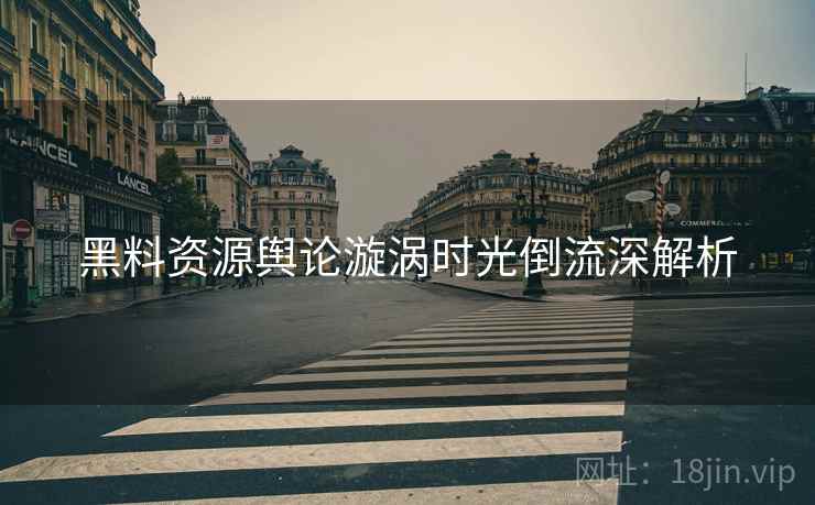 黑料资源舆论漩涡时光倒流深解析