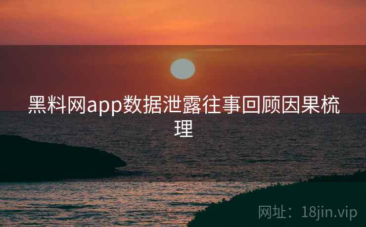 黑料网app数据泄露往事回顾因果梳理