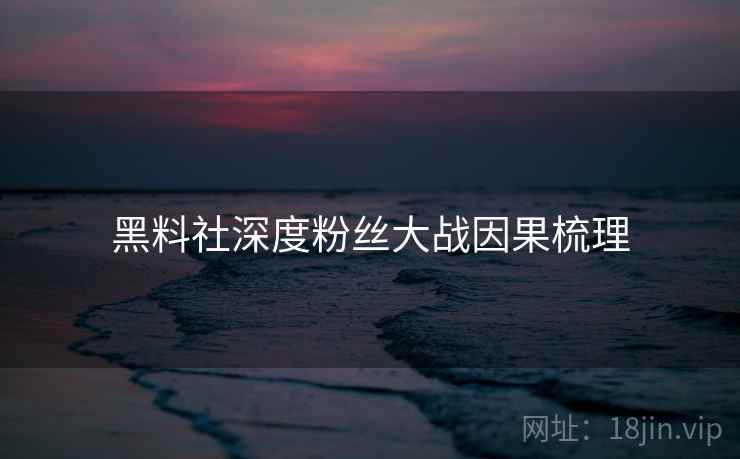 黑料社深度粉丝大战因果梳理