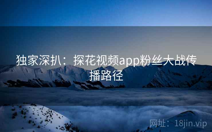 独家深扒：探花视频app粉丝大战传播路径