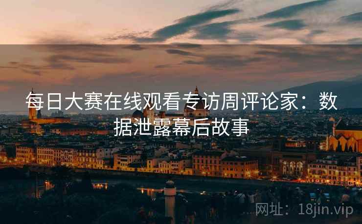 每日大赛在线观看专访周评论家：数据泄露幕后故事